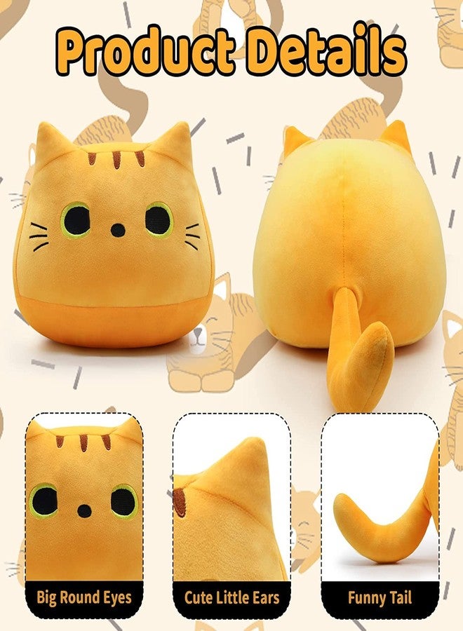 TechMax Solution Kawaii Orange Cat Stuffed Animal Plush Toy, 3D Pillow, Fat Cat Plushie, Shape Design Sofa Decoration Doll - Image 2